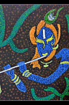 krishna mosaic artwork