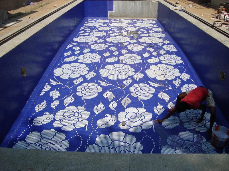 glass mosaic pool tiles in delhi